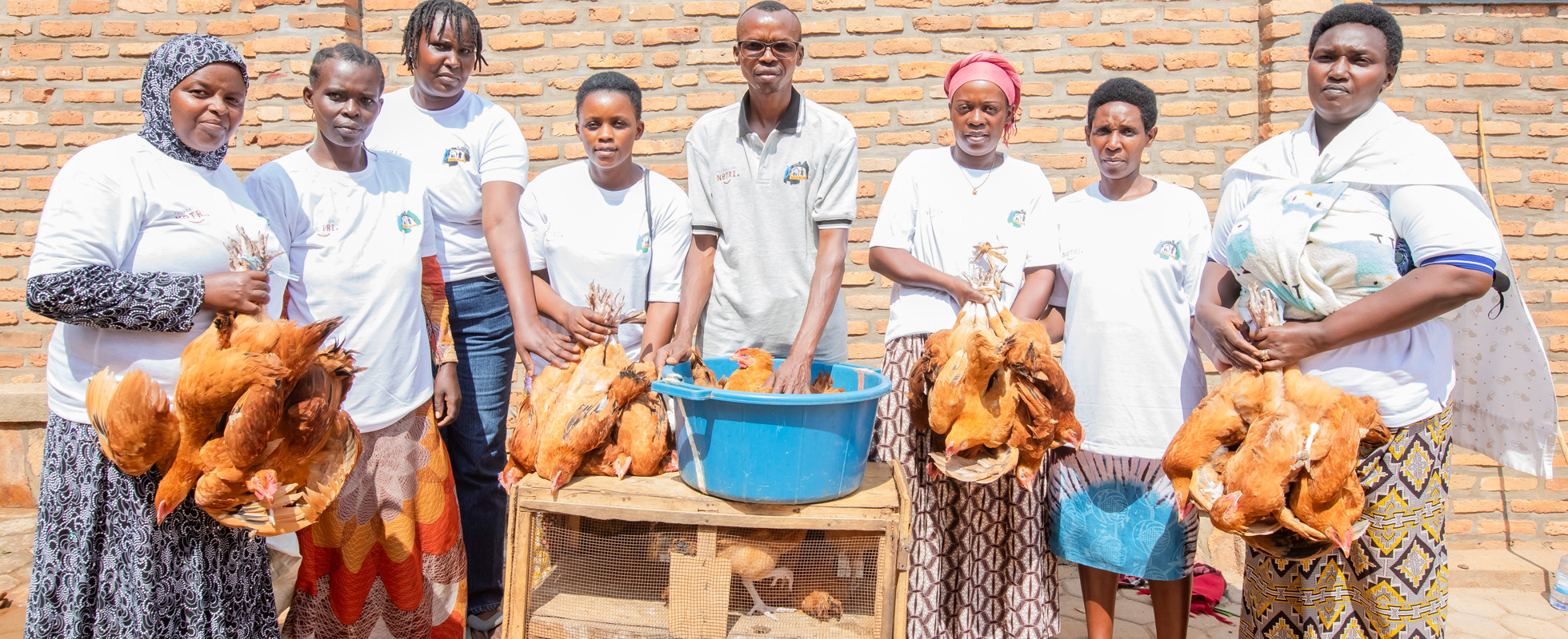 Women with chickens in Bugesera